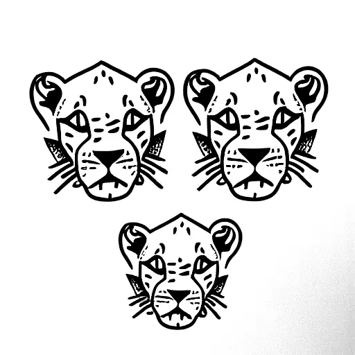 3 lion cubs tattoo design idea