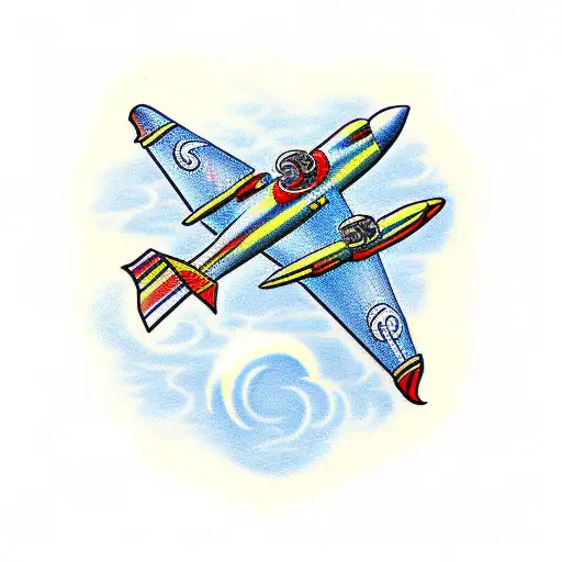 aeroplane, infinity and world tattoo design idea