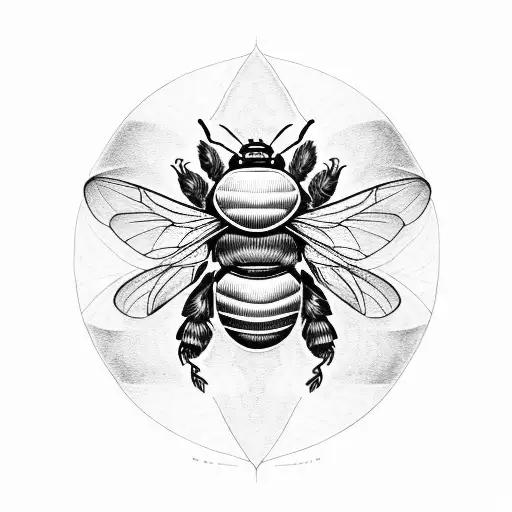 bumble bee smiling tattoo design idea