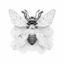 bumble bee smiling tattoo design idea