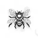 bumble bee smiling tattoo design idea