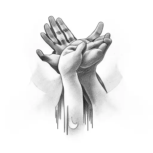 Prayer Hands with "God is Deliverance" tattoo design idea