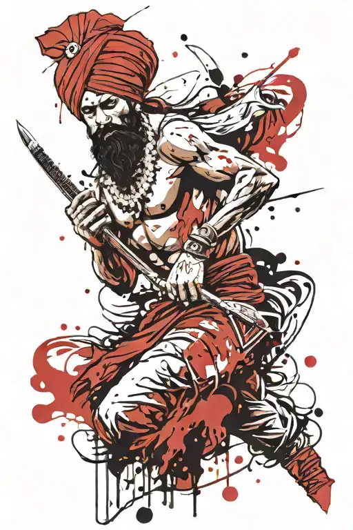 sikh warrior tattoo design idea
