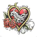 heart on ice tattoo design idea