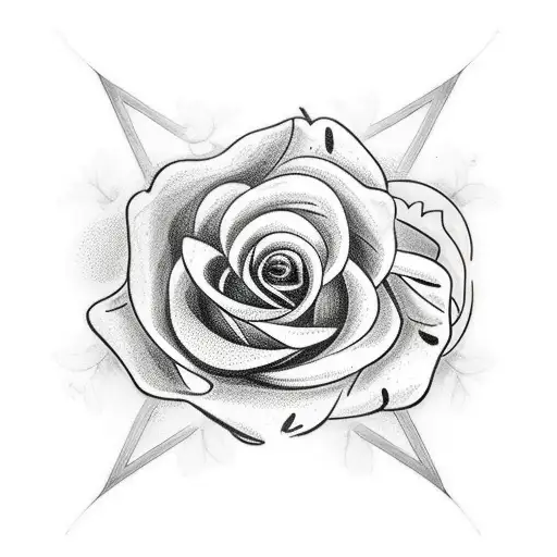 Nordic pagan with roses tattoo design idea