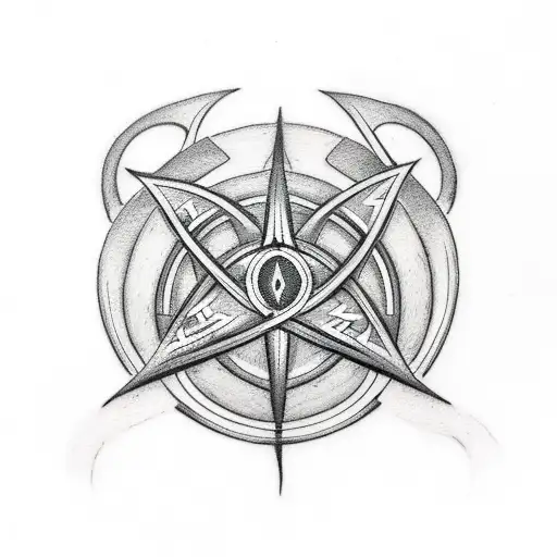  pagan triple moon runes  tattoo design idea