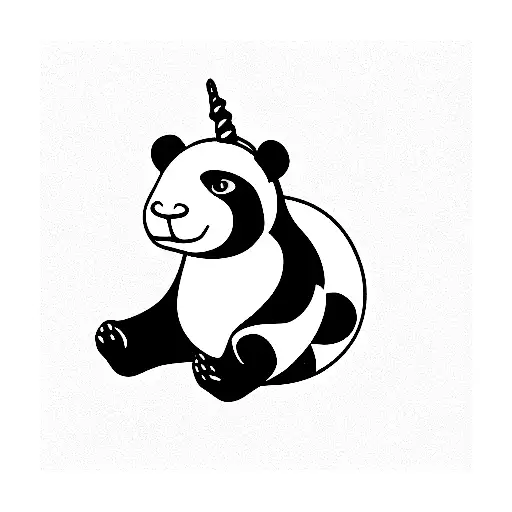 Panda unicorn tattoo design idea
