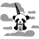 Panda unicorn tattoo design idea