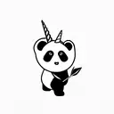 Panda unicorn tattoo design idea
