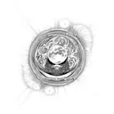 Dragão com lua e cobras tattoo design idea