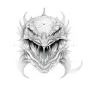 Dragão com lua e cobras tattoo design idea