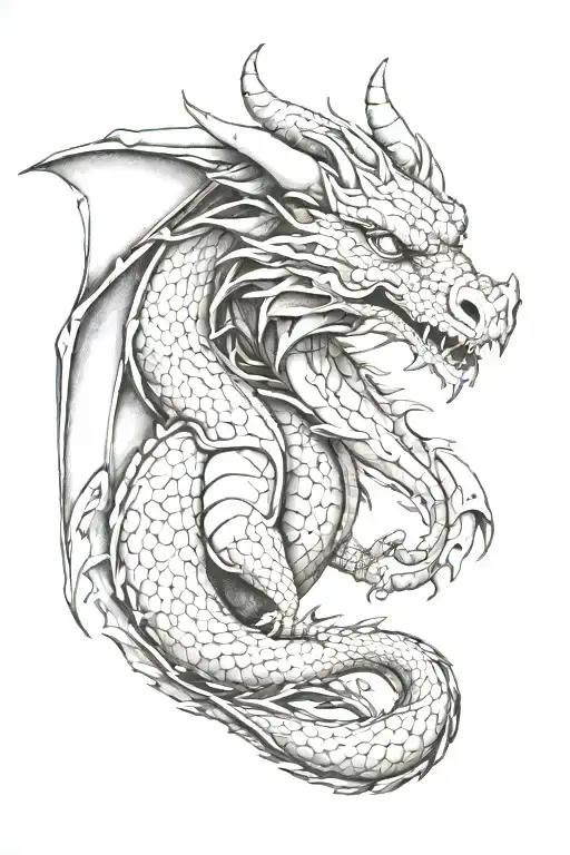 A combination of a dragon and a computer mouse in a unique design tattoo design idea