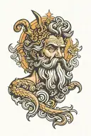poseidon god tattoo design idea
