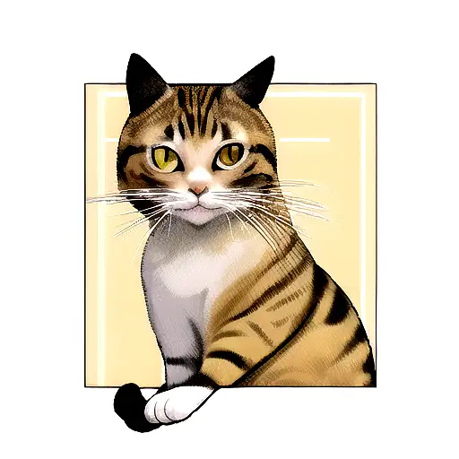 Create a detailed portrait of a professional shooter with a cat perched on their shoulder tattoo design idea