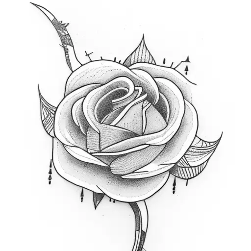 a magpie with a flower tattoo design idea