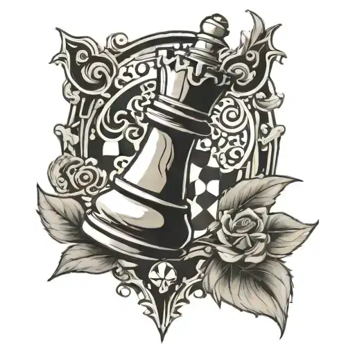Chess piece with the name Walter  tattoo design idea