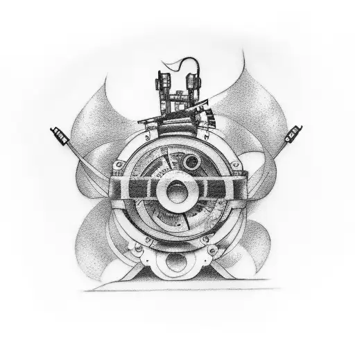 A tattoo of a movie reel with scenes from your favorite movies intertwined with anime characters tattoo design idea