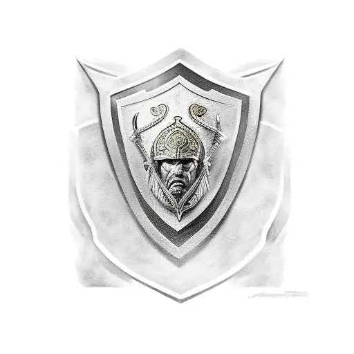 leonidas with spatans in shield  tattoo design idea