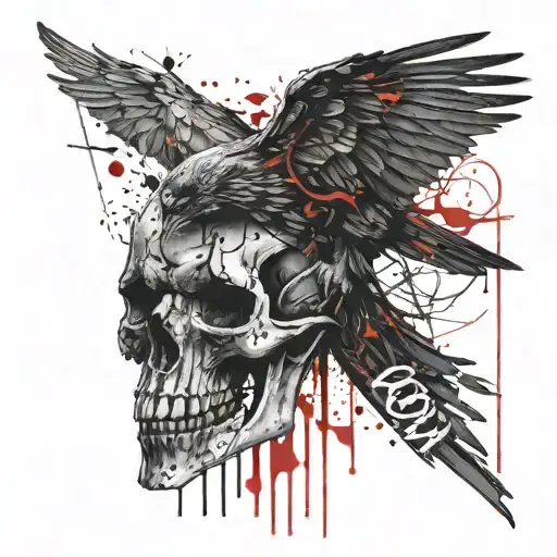 Crow Skull, with the inscription You are my Plague tattoo design idea