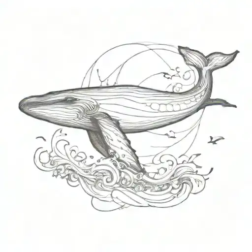 humpback whale tattoo design idea