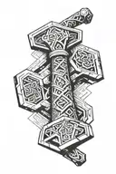 Thors hammer Mjolnir tattoo design idea