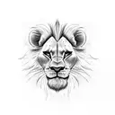 Half simba's face king with Scar's face from Lion King tattoo design idea