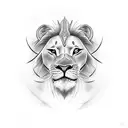 Half simba's face king with Scar's face from Lion King tattoo design idea