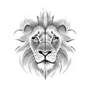 Half simba's face king with Scar's face from Lion King tattoo design idea