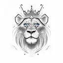 Half simba's face king with Scar's face from Lion King tattoo design idea