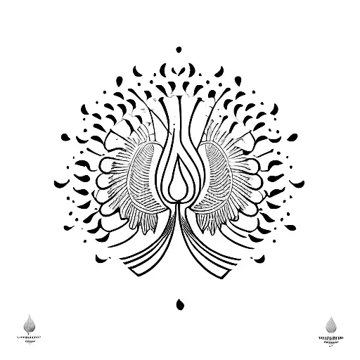A minimalist tattoo of a peacock feather incorporating elements of Punjab culture tattoo design idea