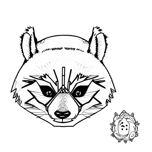 panda face which becomes a raccoon facewhen upside down tattoo design idea