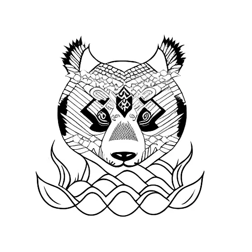 an ambigram tattoo of a panda and raccoon face tattoo design idea