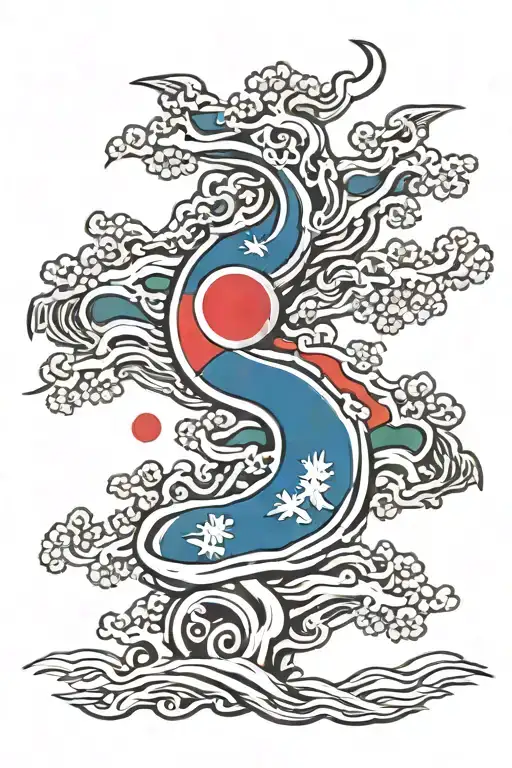south korean flag waving  tattoo design idea