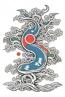 south korean flag waving  tattoo design idea