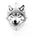 baby footprint, snow, wolf tattoo design idea