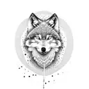 baby footprint, snow, wolf tattoo design idea