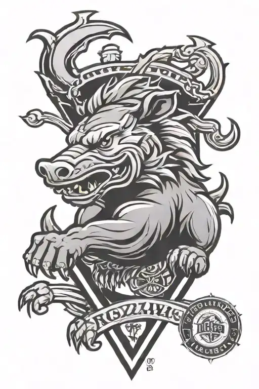 Christian and Arkansas razorbacks logo tattoo design idea