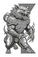 Christian sleeve tattoo featuring Arkansas razorbacks logo tattoo design idea