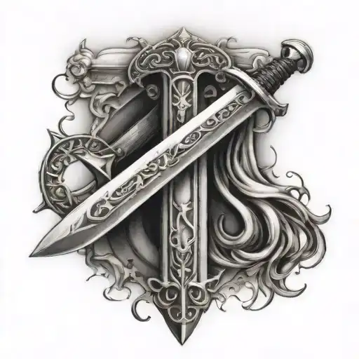 crusader sword tattoo tattoo design idea