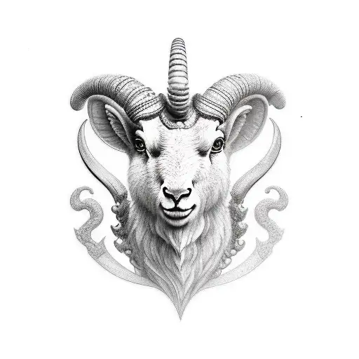 cabra aries con escorpión  tattoo design idea