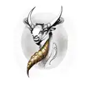 cabra aries con escorpión  tattoo design idea