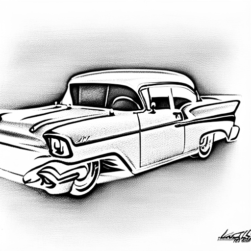 spraypainted 1957 Chevy tattoo design idea