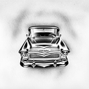 spraypainted 1957 Chevy tattoo design idea