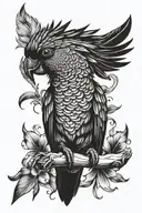 black cockatoo feathed tattoo design idea