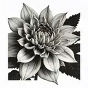 greyscale dahlia tattoo design idea