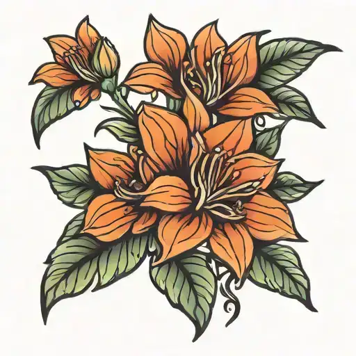 paperwhite flower  tattoo design idea
