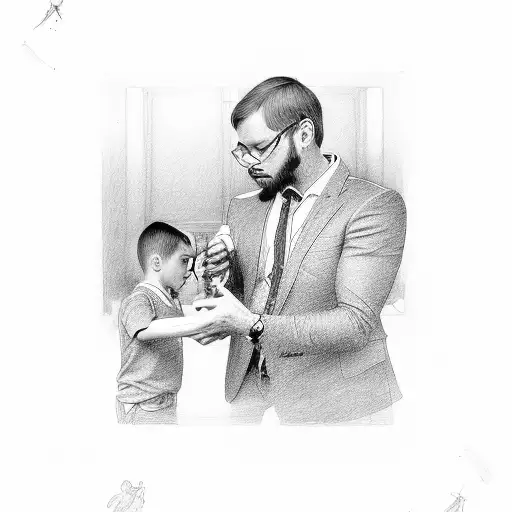 father and son tattoo design idea