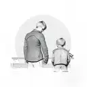 father and son tattoo design idea