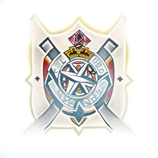 two crossed hammers from the West Ham United crest complemented with capital letters W H U tattoo design idea