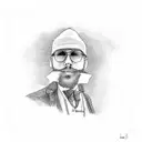 dapper man sitting kerbside downtown toronto tattoo design idea